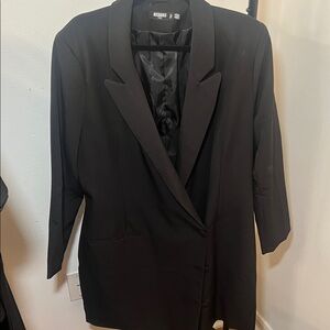 Missguided Black Blazer Single Button Dress